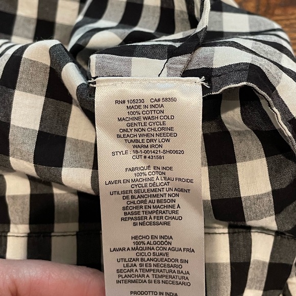 Joie High Waist Gingham Shorts - Black and White - Picture 8 of 9